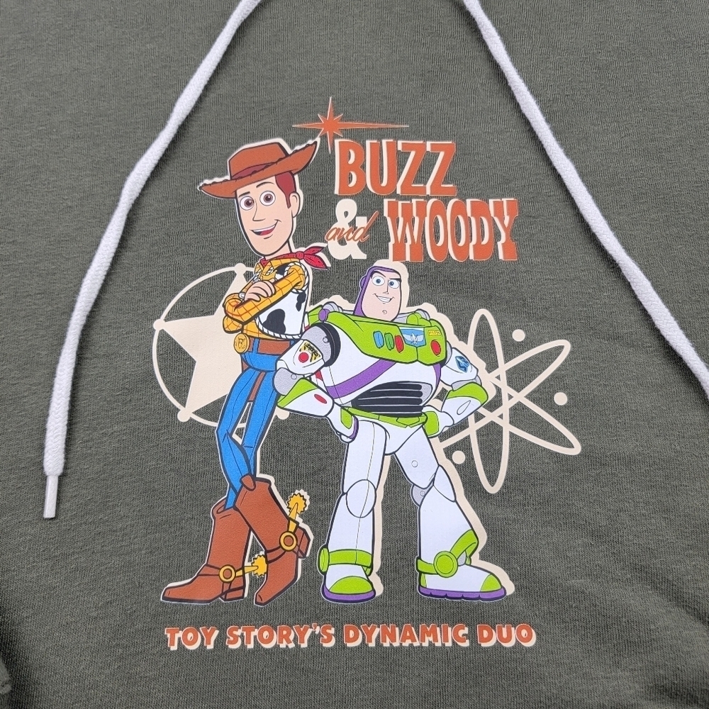 Wild Fable Cropped Raw Hem Oversized Toy Story Buzz & Woody Disney Hoodie View 2